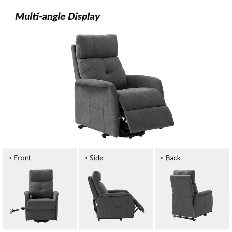 Fauteuil inclinable électrique Elisa avec télécommande et base en métal