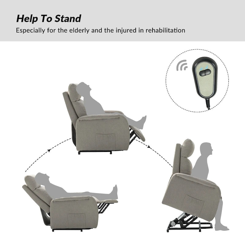Fauteuil inclinable électrique Elisa avec télécommande et base en métal