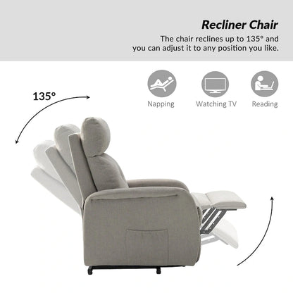 Fauteuil inclinable électrique Elisa avec télécommande et base en métal