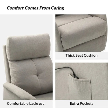 Fauteuil inclinable électrique Elisa avec télécommande et base en métal