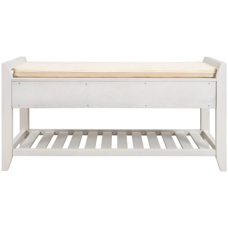 Banc de rangement d'entrée avec assise rembourrée et tiroirs - 39 cm (L) x 14 cm (l) x 19,8 cm (H)