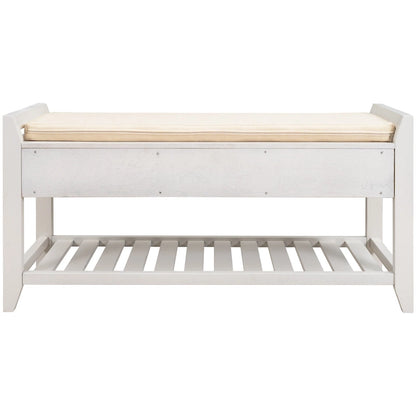 Banc de rangement d'entrée avec assise rembourrée et tiroirs - 39 cm (L) x 14 cm (l) x 19,8 cm (H)