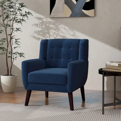 Fauteuil d'appoint moderne en velours - 73,4 cm (L) x 89,1 cm (H) x 74,9 cm (P)