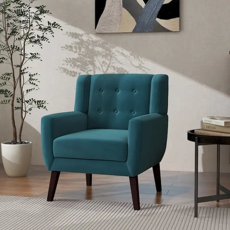 Modern Accent Chair Velvet Armchair - 28.9W x 35.1H x 29.5D