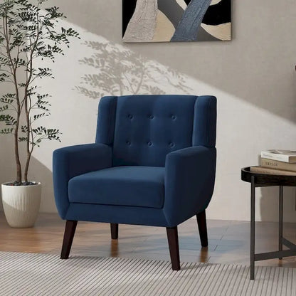 Fauteuil d'appoint moderne en velours - 73,4 cm (L) x 89,1 cm (H) x 74,9 cm (P)