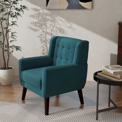 Fauteuil d'appoint moderne en velours - 73,4 cm (L) x 89,1 cm (H) x 74,9 cm (P)