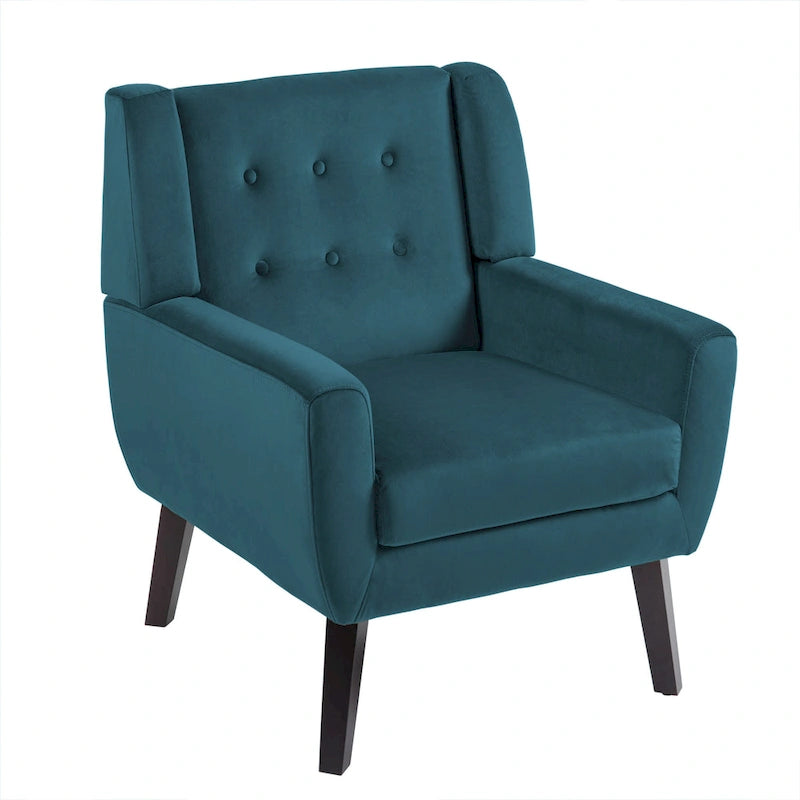 Fauteuil d'appoint moderne en velours - 73,4 cm (L) x 89,1 cm (H) x 74,9 cm (P)