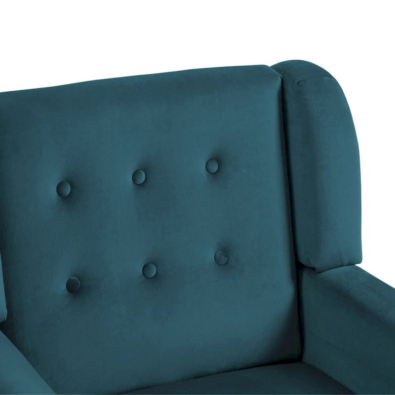 Fauteuil d'appoint moderne en velours - 73,4 cm (L) x 89,1 cm (H) x 74,9 cm (P)