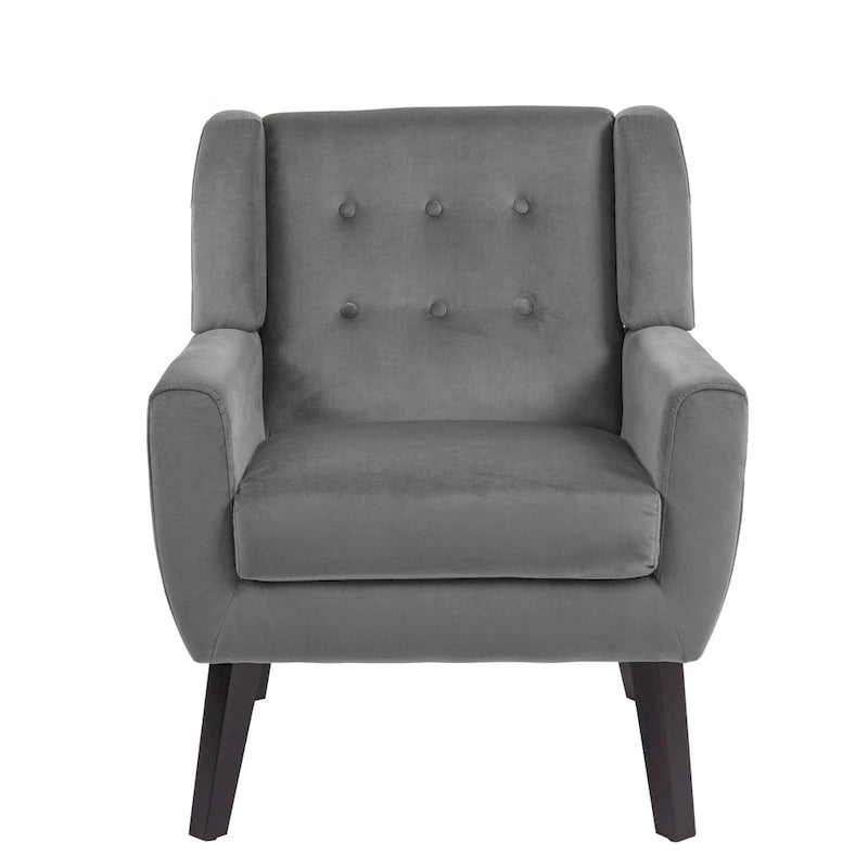 Fauteuil d'appoint moderne en velours - 73,4 cm (L) x 89,1 cm (H) x 74,9 cm (P)