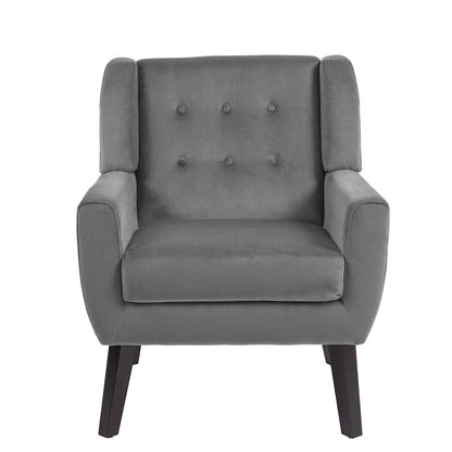 Fauteuil d'appoint moderne en velours - 73,4 cm (L) x 89,1 cm (H) x 74,9 cm (P)