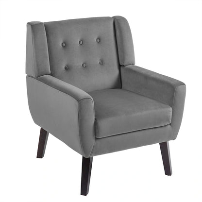Fauteuil d'appoint moderne en velours - 73,4 cm (L) x 89,1 cm (H) x 74,9 cm (P)