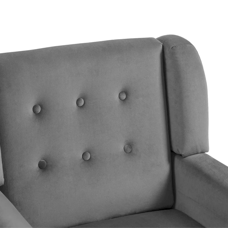 Fauteuil d'appoint moderne en velours - 73,4 cm (L) x 89,1 cm (H) x 74,9 cm (P)