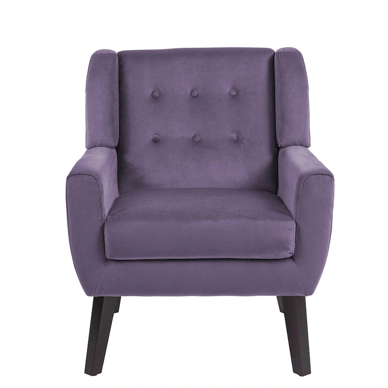 Fauteuil d'appoint moderne en velours - 73,4 cm (L) x 89,1 cm (H) x 74,9 cm (P)