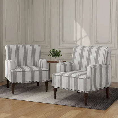 Fauteuils modernes à rayures et motifs