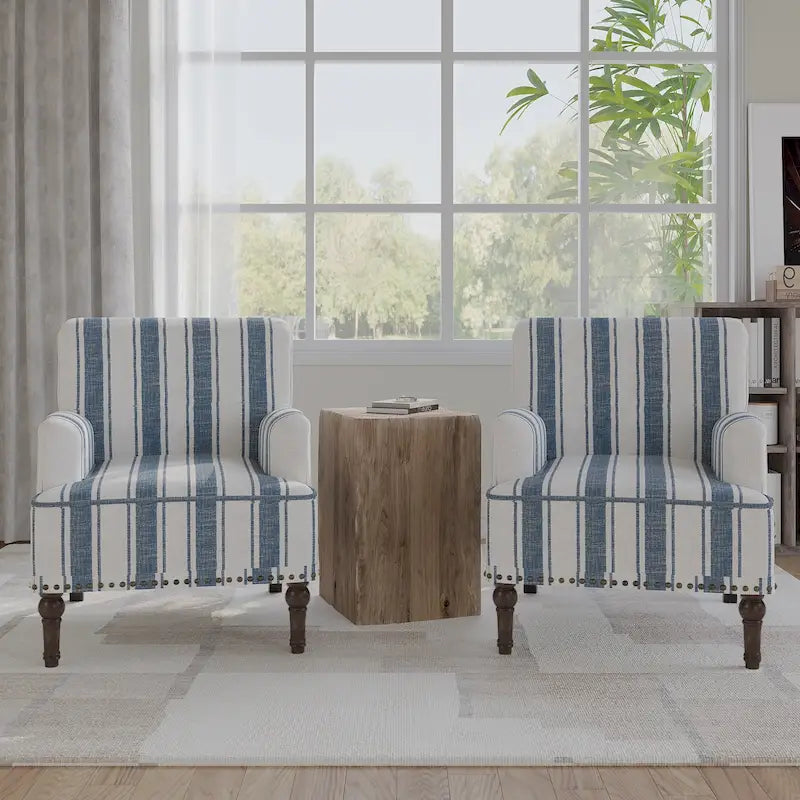 Fauteuils modernes à rayures et motifs