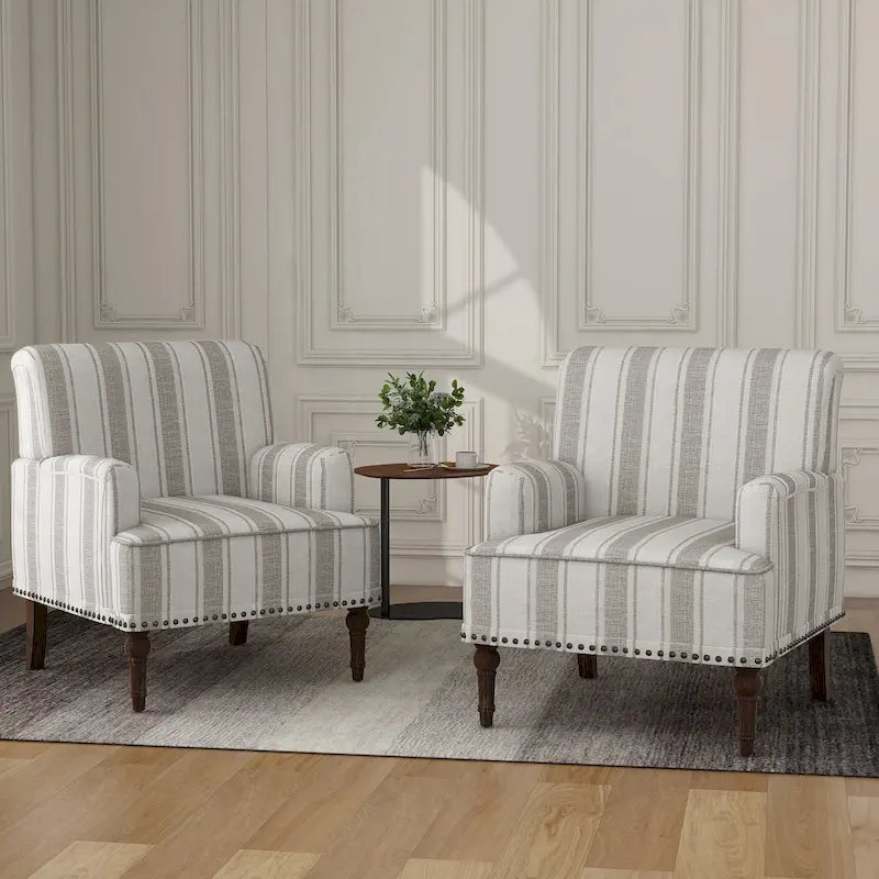 Fauteuils modernes à rayures et motifs