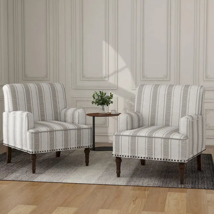 Fauteuils modernes à rayures et motifs