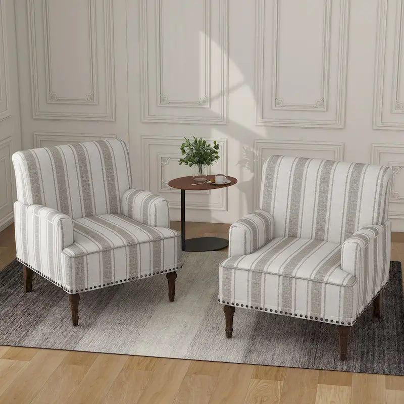 Fauteuils modernes à rayures et motifs