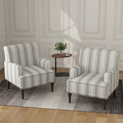 Fauteuils modernes à rayures et motifs