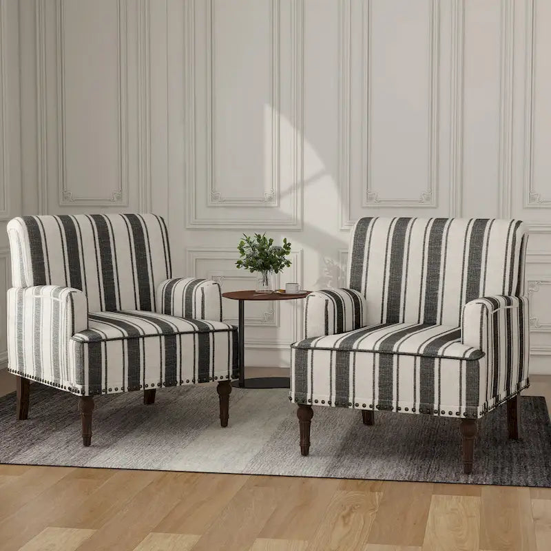 Fauteuils modernes à rayures et motifs