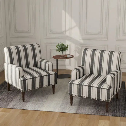 Fauteuils modernes à rayures et motifs