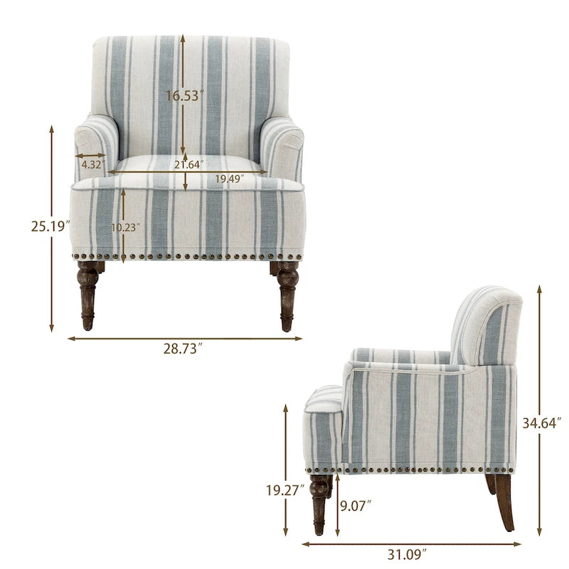 Fauteuils modernes à rayures et motifs