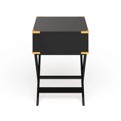 Table d'appoint contemporaine Yore de 61 cm (24 pouces) en bois massif avec 1 tiroir, par Furniture of America