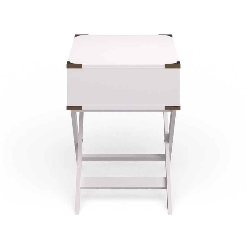 Table d'appoint contemporaine Yore de 61 cm (24 pouces) en bois massif avec 1 tiroir, par Furniture of America