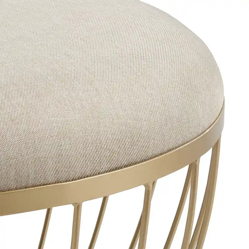 Pouf rond rembourré en tissu Jinger par iNSPIRE Q Modern
