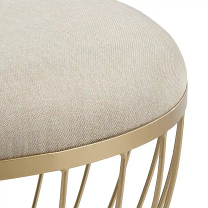 Pouf rond rembourré en tissu Jinger par iNSPIRE Q Modern