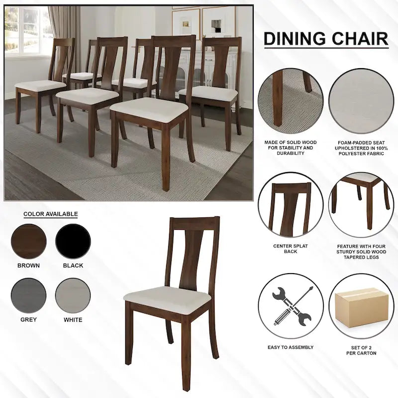 Chaises de salle à manger en bois style vintage CraftPorch (lot de 2) - Non disponible