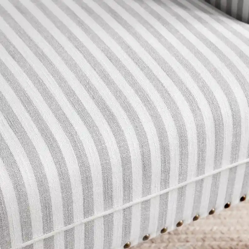 Ensemble de 2 fauteuils d'appoint à accoudoirs roulés, bleu/gris/marron