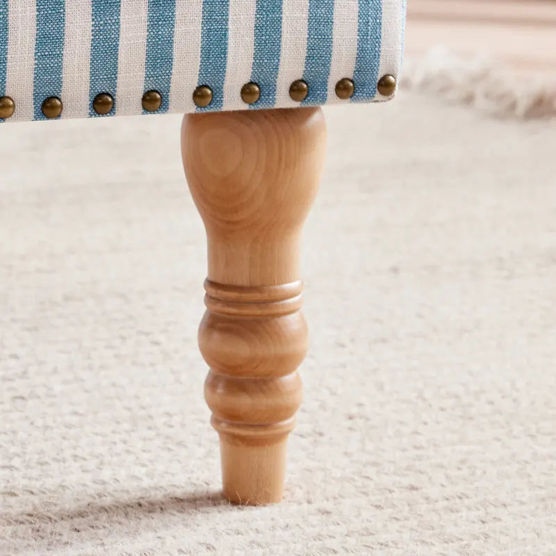 Ensemble de 2 fauteuils d'appoint à accoudoirs roulés, bleu/gris/marron