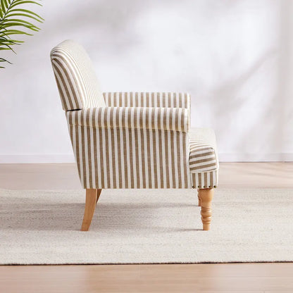 Ensemble de 2 fauteuils d'appoint à accoudoirs roulés, bleu/gris/marron