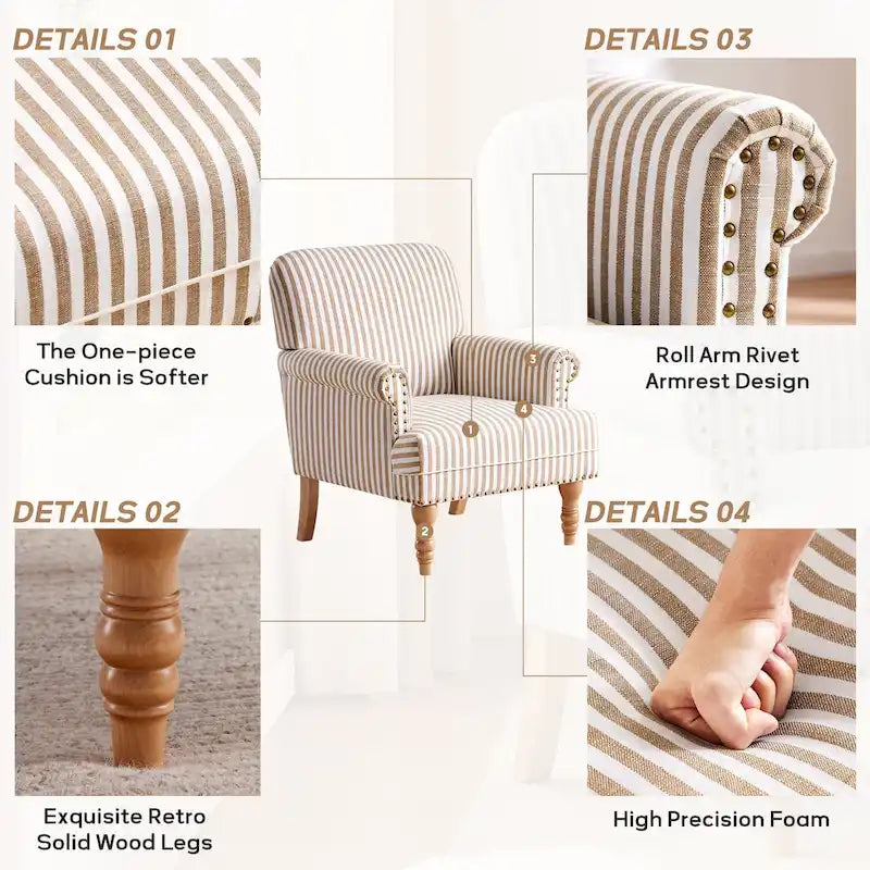 Ensemble de 2 fauteuils d'appoint à accoudoirs roulés, bleu/gris/marron