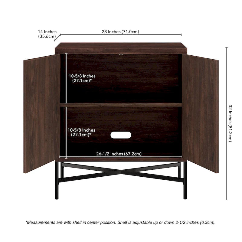 Meuble d'appoint rectangulaire Brighton de 28 pouces de large - 28 pouces de large