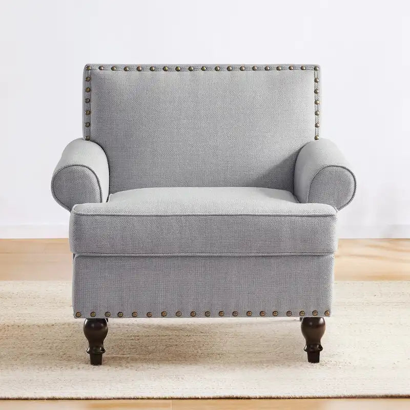 Ensemble de 2 fauteuils d'appoint Huimo modernes à clous décoratifs