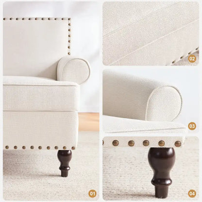 Ensemble de 2 fauteuils d'appoint Huimo modernes à clous décoratifs