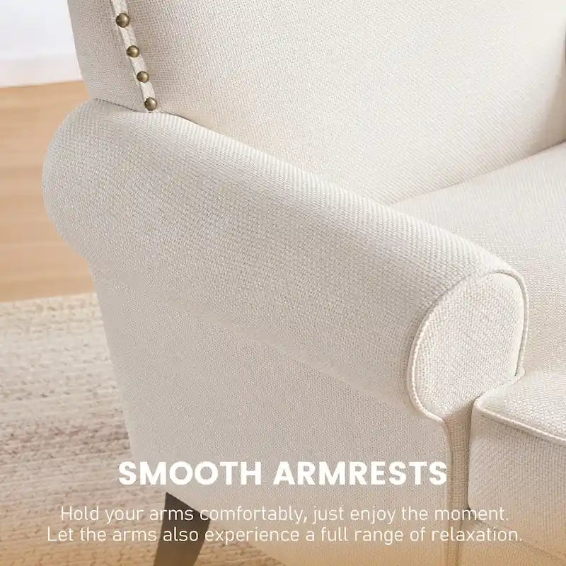 Ensemble de 2 fauteuils d'appoint Huimo modernes à clous décoratifs