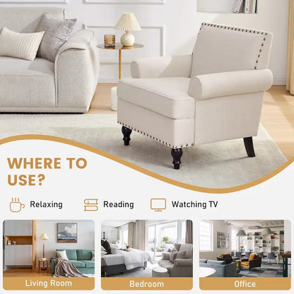 Ensemble de 2 fauteuils d'appoint Huimo modernes à clous décoratifs