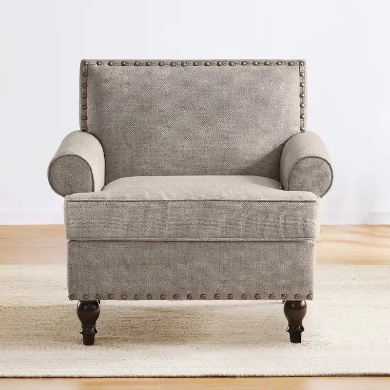 Ensemble de 2 fauteuils d'appoint Huimo modernes à clous décoratifs