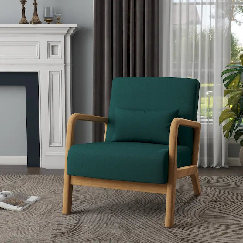 Fauteuil d'appoint rembourré de style moderne du milieu du siècle avec coussin