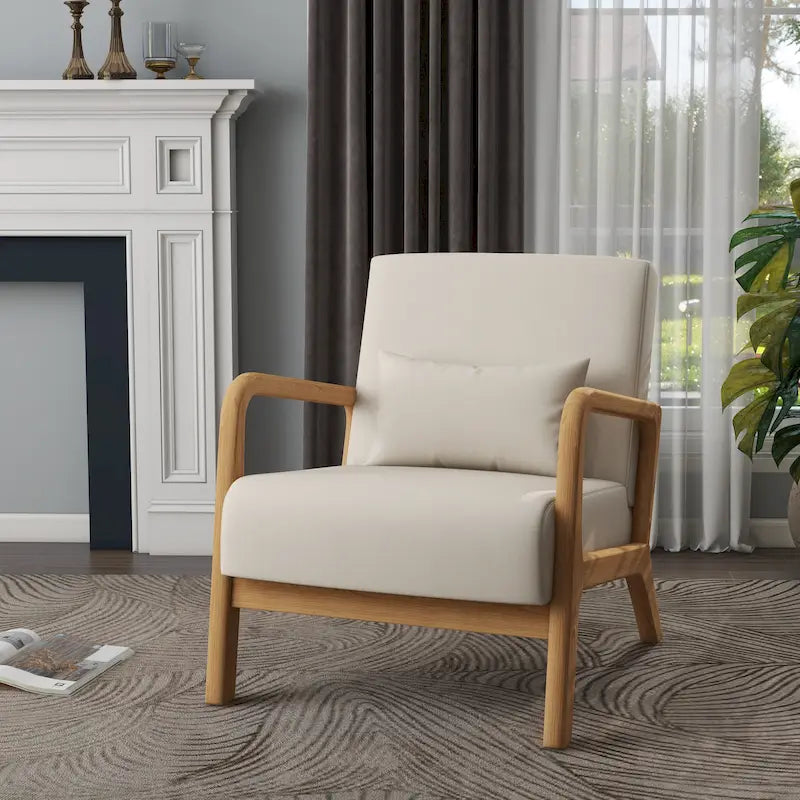 Fauteuil d'appoint rembourré de style moderne du milieu du siècle avec coussin