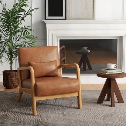 Fauteuil d'appoint rembourré de style moderne du milieu du siècle avec coussin