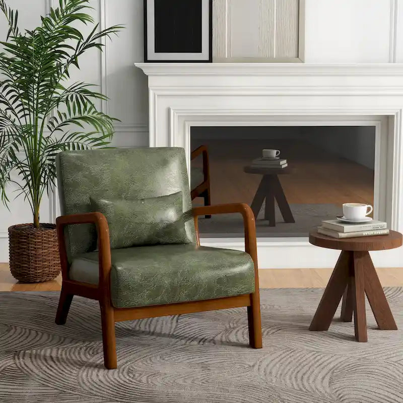 Fauteuil d'appoint rembourré de style moderne du milieu du siècle avec coussin