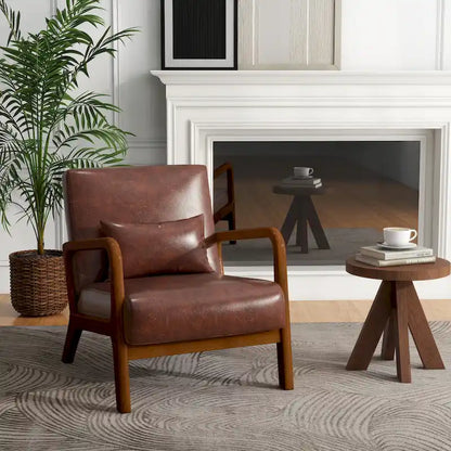 Fauteuil d'appoint rembourré de style moderne du milieu du siècle avec coussin