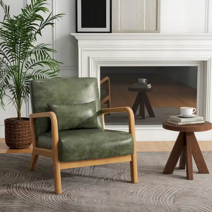 Fauteuil d'appoint rembourré de style moderne du milieu du siècle avec coussin