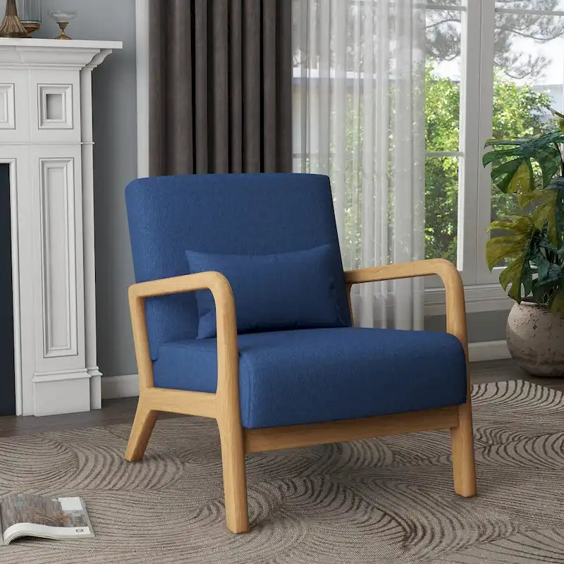Fauteuil d'appoint rembourré de style moderne du milieu du siècle avec coussin
