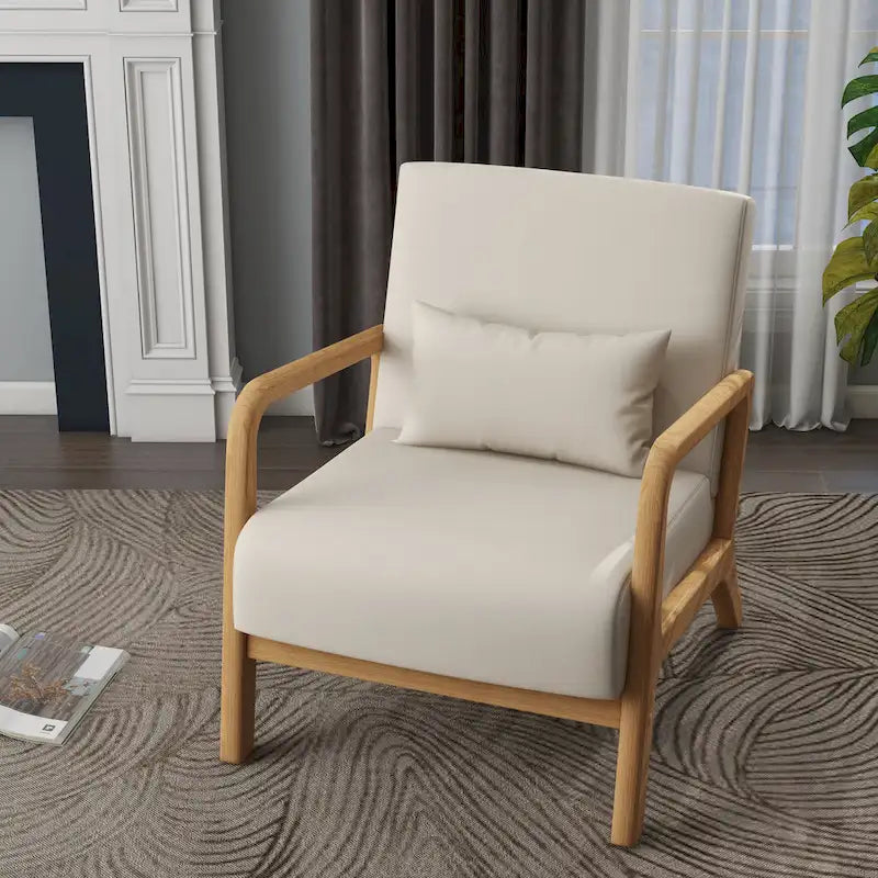 Fauteuil d'appoint rembourré de style moderne du milieu du siècle avec coussin