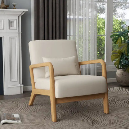 Fauteuil d'appoint rembourré de style moderne du milieu du siècle avec coussin